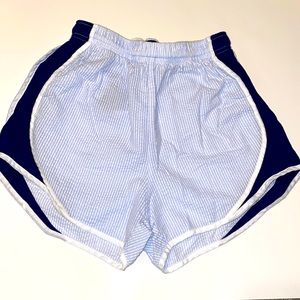 Lauren James Shorties seersucker shorts size small blue